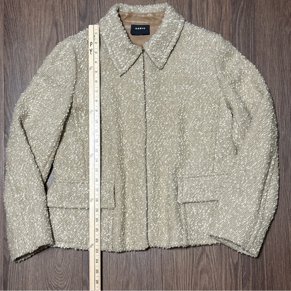 Akris Wool Bouclé Jacket with Lambskin Leather Trim – Size 10 - Picture 15 of 15